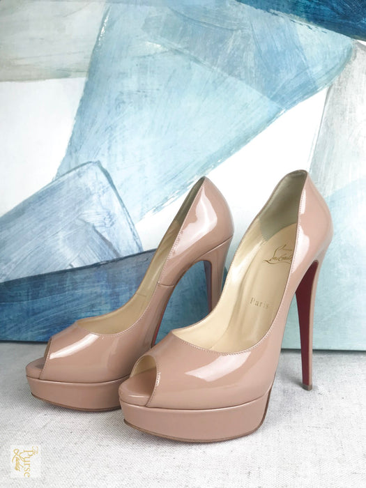 christian louboutin lady peep nude