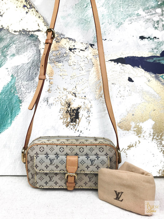 LOUIS VUITTON Gray Monogram Mini Lin Canvas Juliette Crossbody — The Purse Ladies