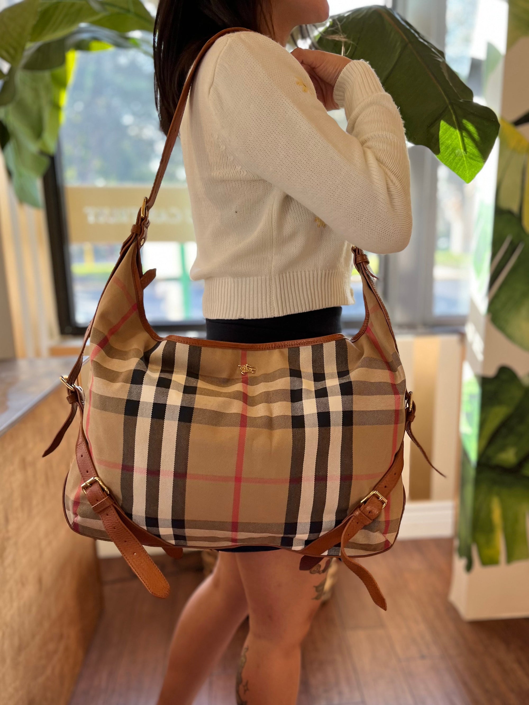 美品 BURBERRY バーバリー ブルーレーベル ショルダーバッグ チェック - ショルダーバッグ