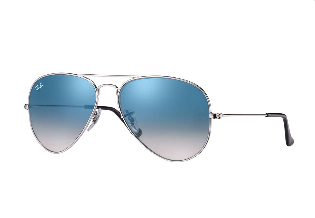 ray ban aviator silver blue gradient