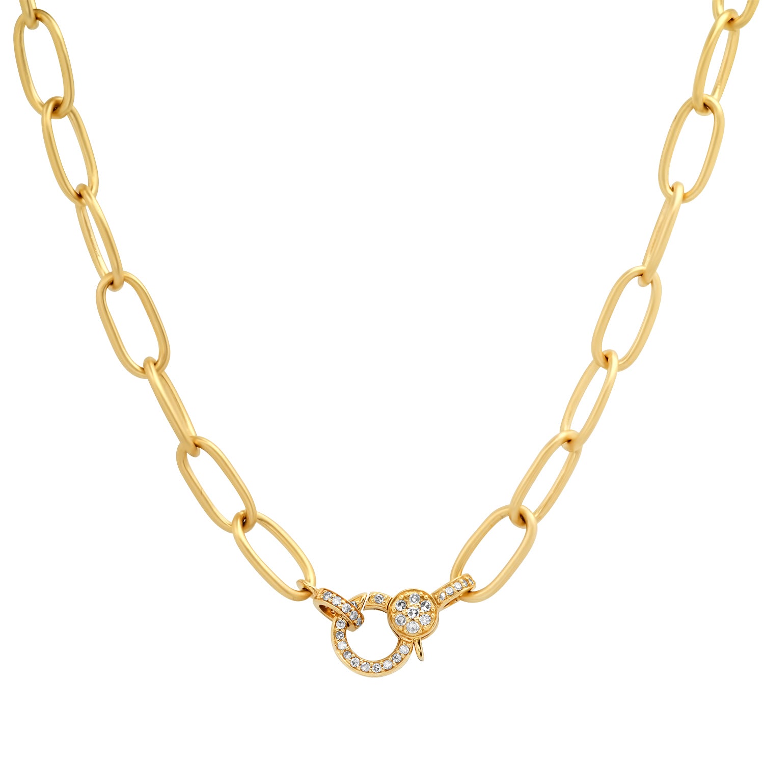 The Ultimate Oval Link Gold Chain with Diamond Clasp – Milestones by ...