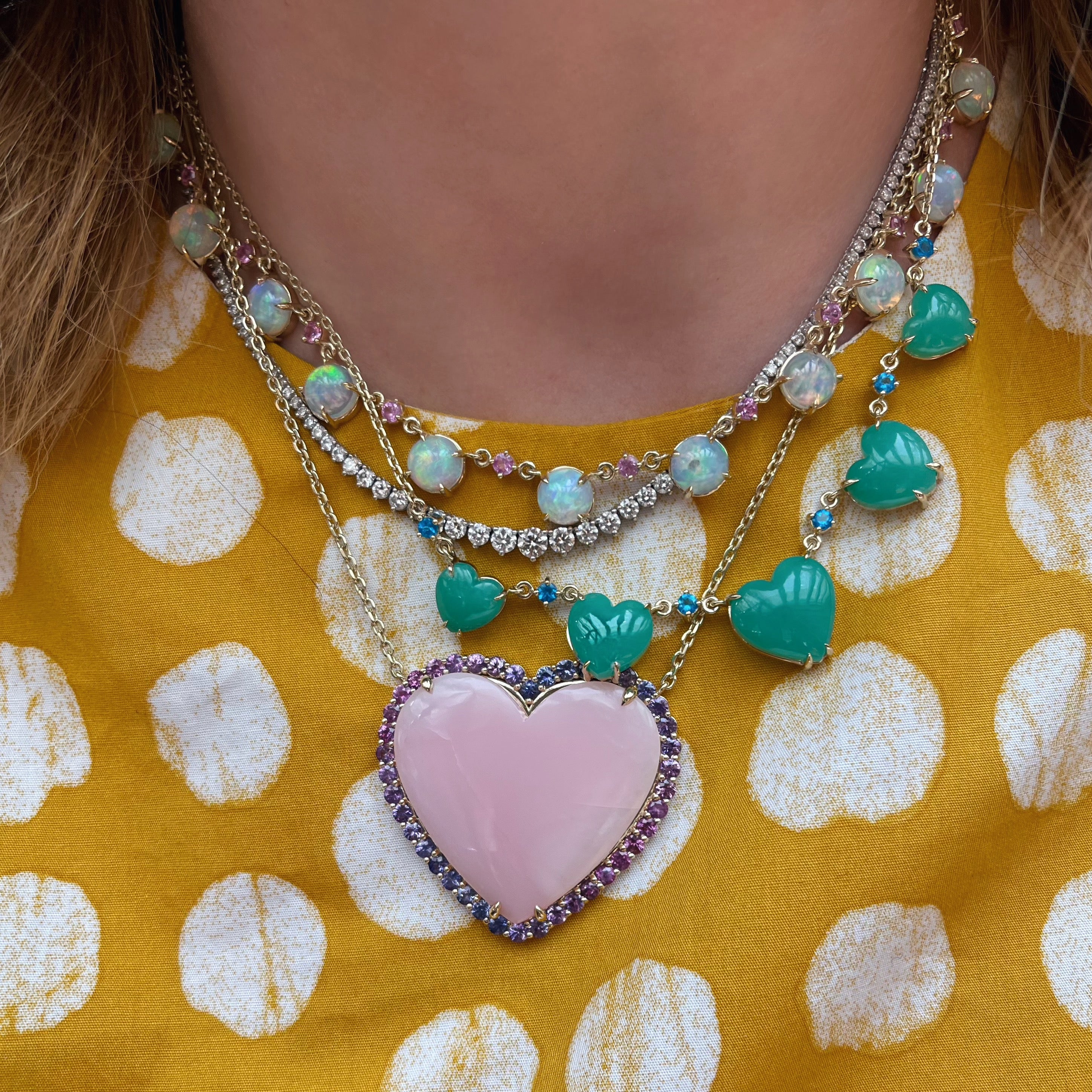 Pink Sapphire & Diamonds by the Yard Shapes Necklace – Milestones by  Ashleigh Bergman