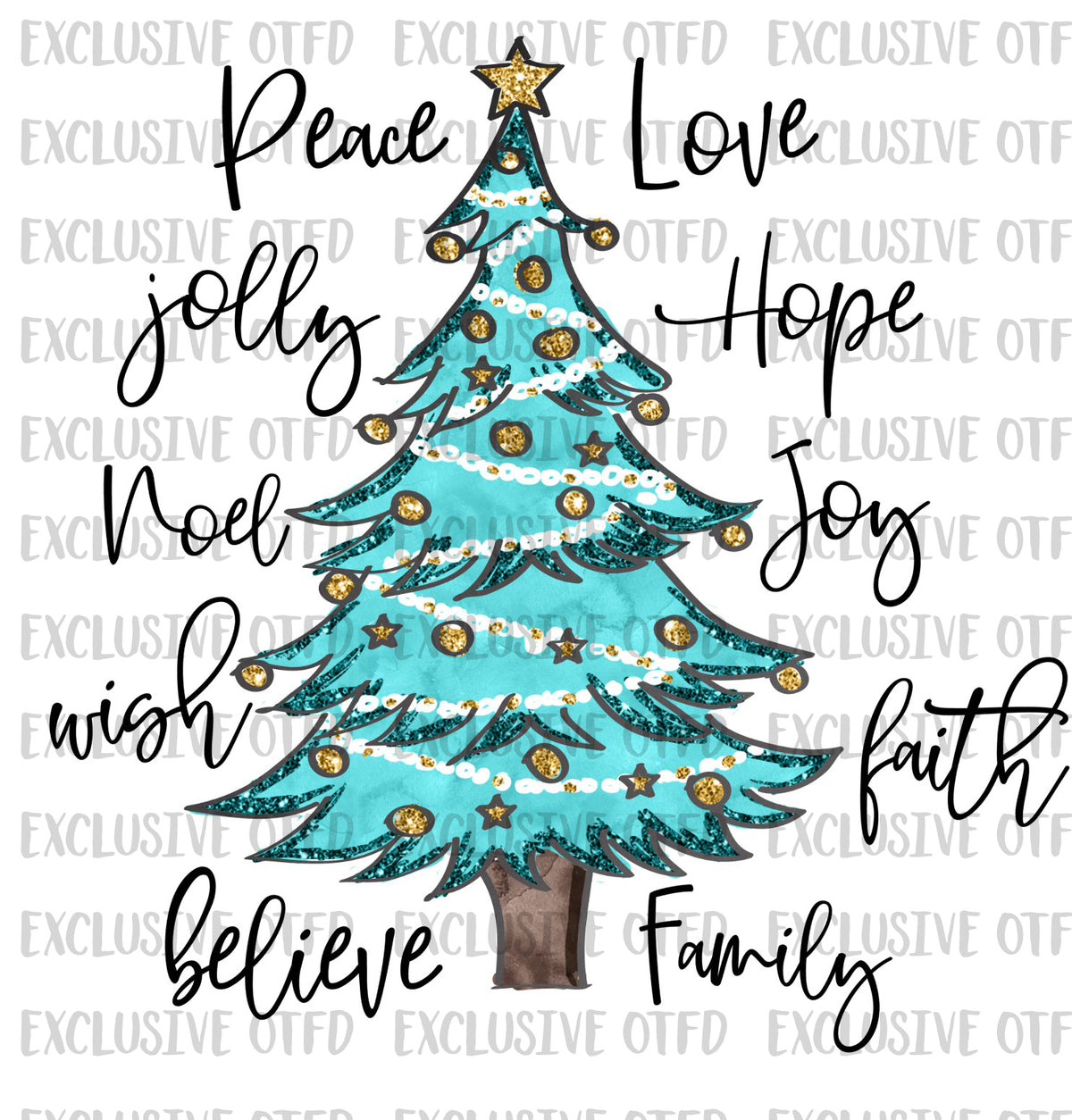 Christmas tree with words  On The Fritts Designs