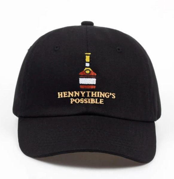 Dad hat with Hennything's Possible embroidered design.