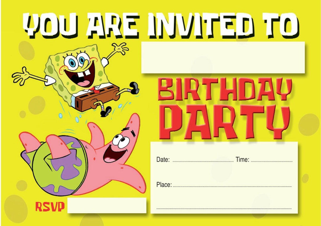 spongebob birthday invitations templates