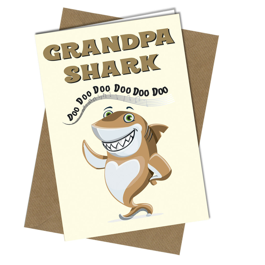 Birthday Card or Funny Fathers Day for Grandpa Shark Song Fun Child Cu | Close to the Bone ...