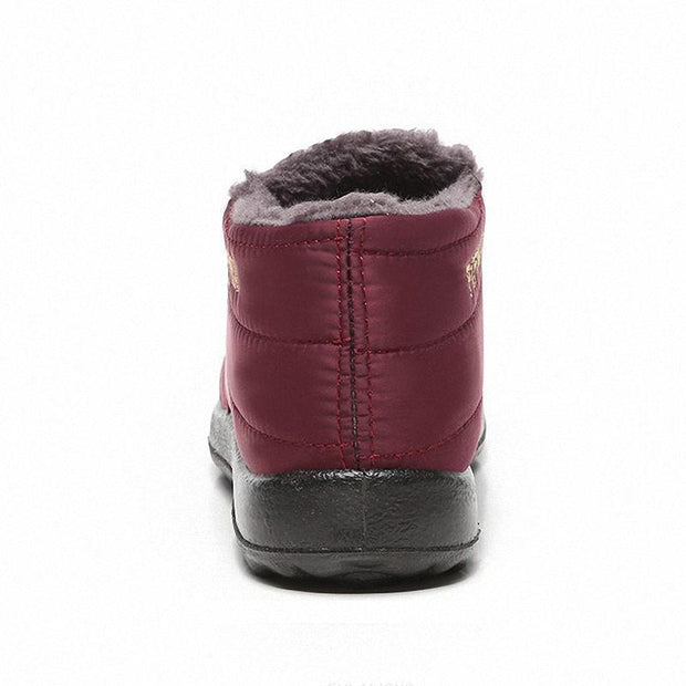 waterproof soft sole slip on warm casual snow ankle boots