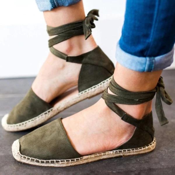 ankle wrap espadrille flat sandals