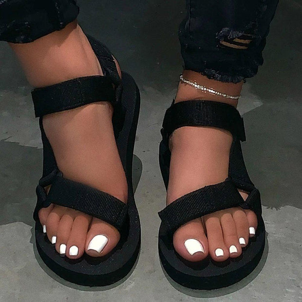 plain black strappy heels