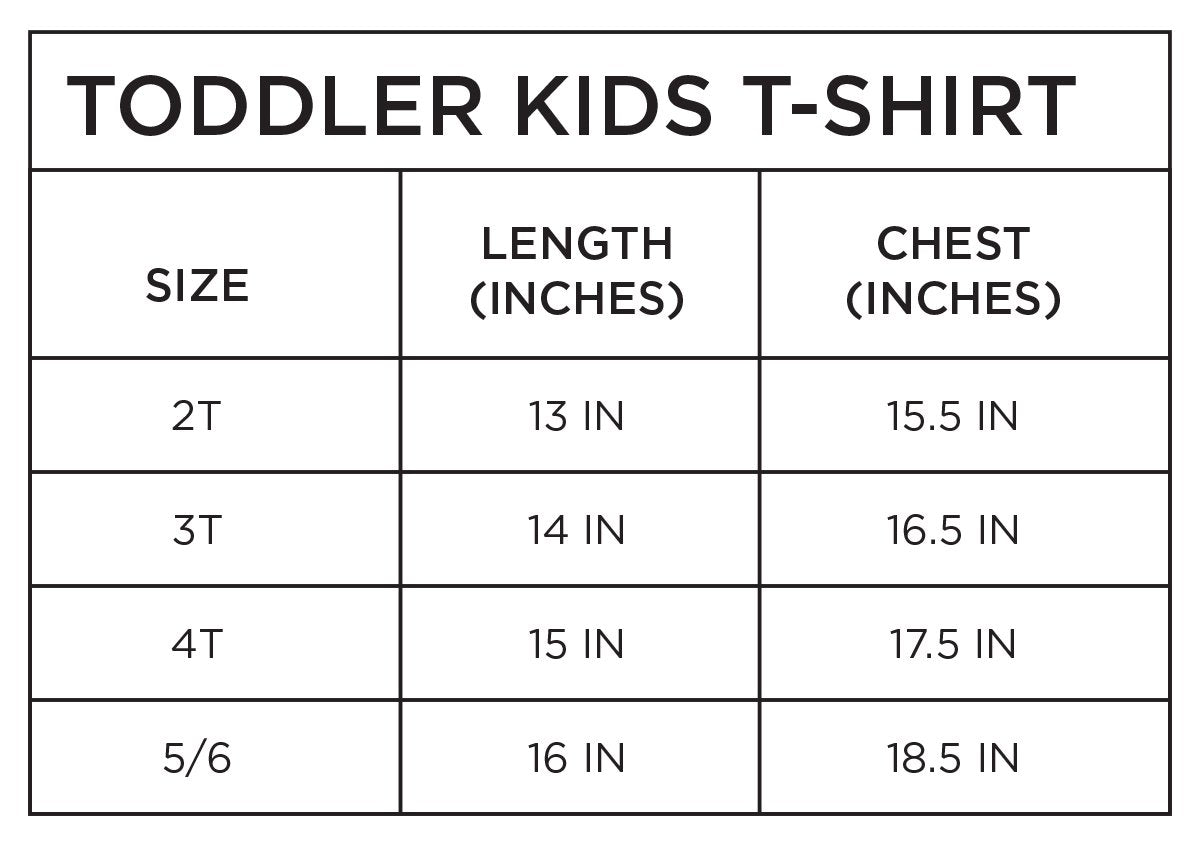 Kids Size Chart 2t