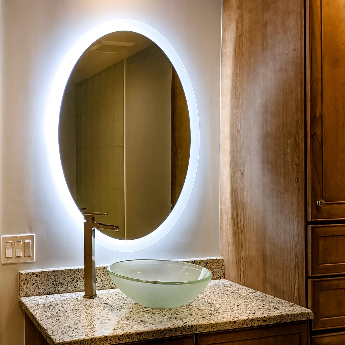 Shop Oval Side-Lighted LED Mirrors – Mirrors & Marble