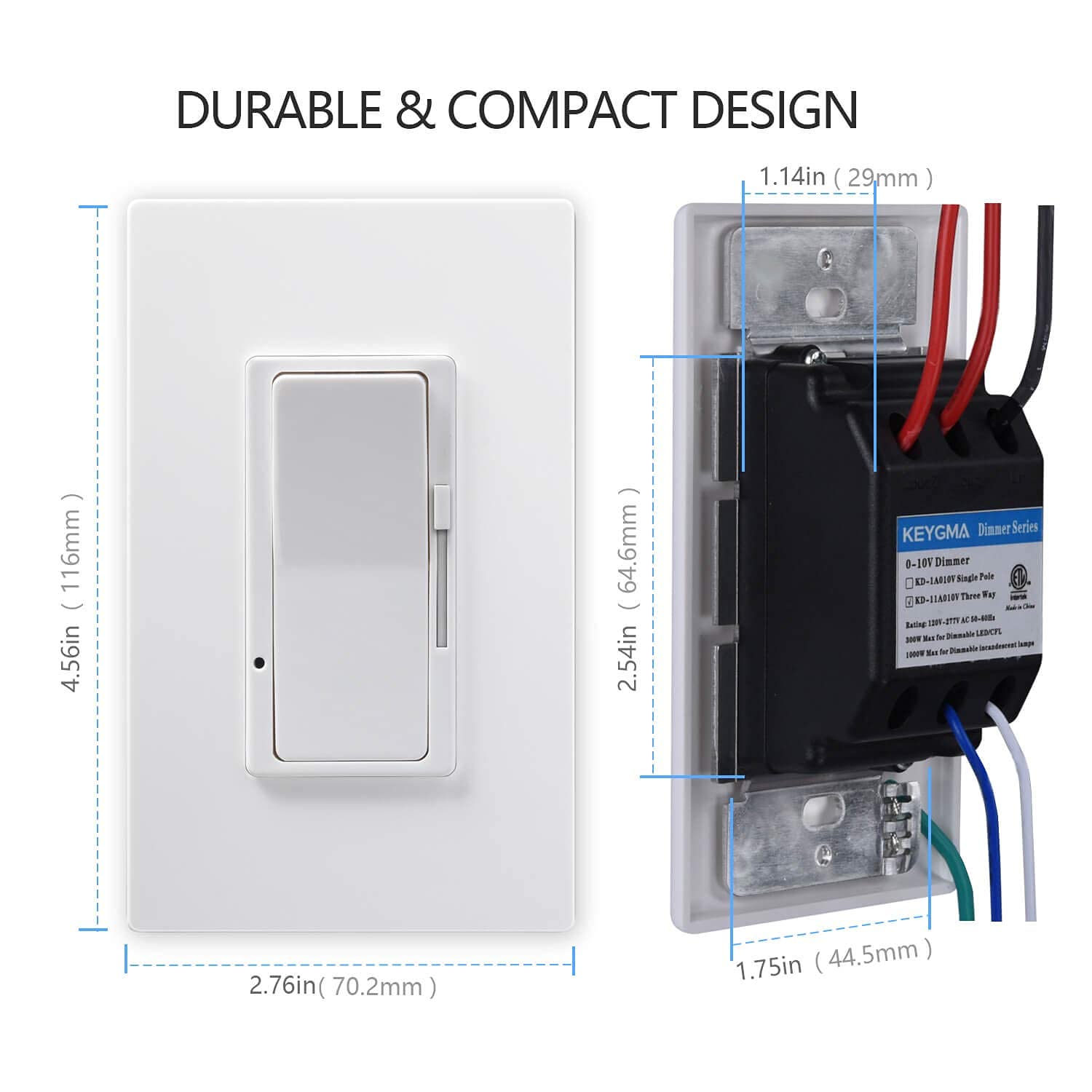 Gebeurt dictator Beperken LED Wall Dimmer Switch (0-10VDC) for LED Lighted Mirror (White) (2pk) –  Mirrors & Marble
