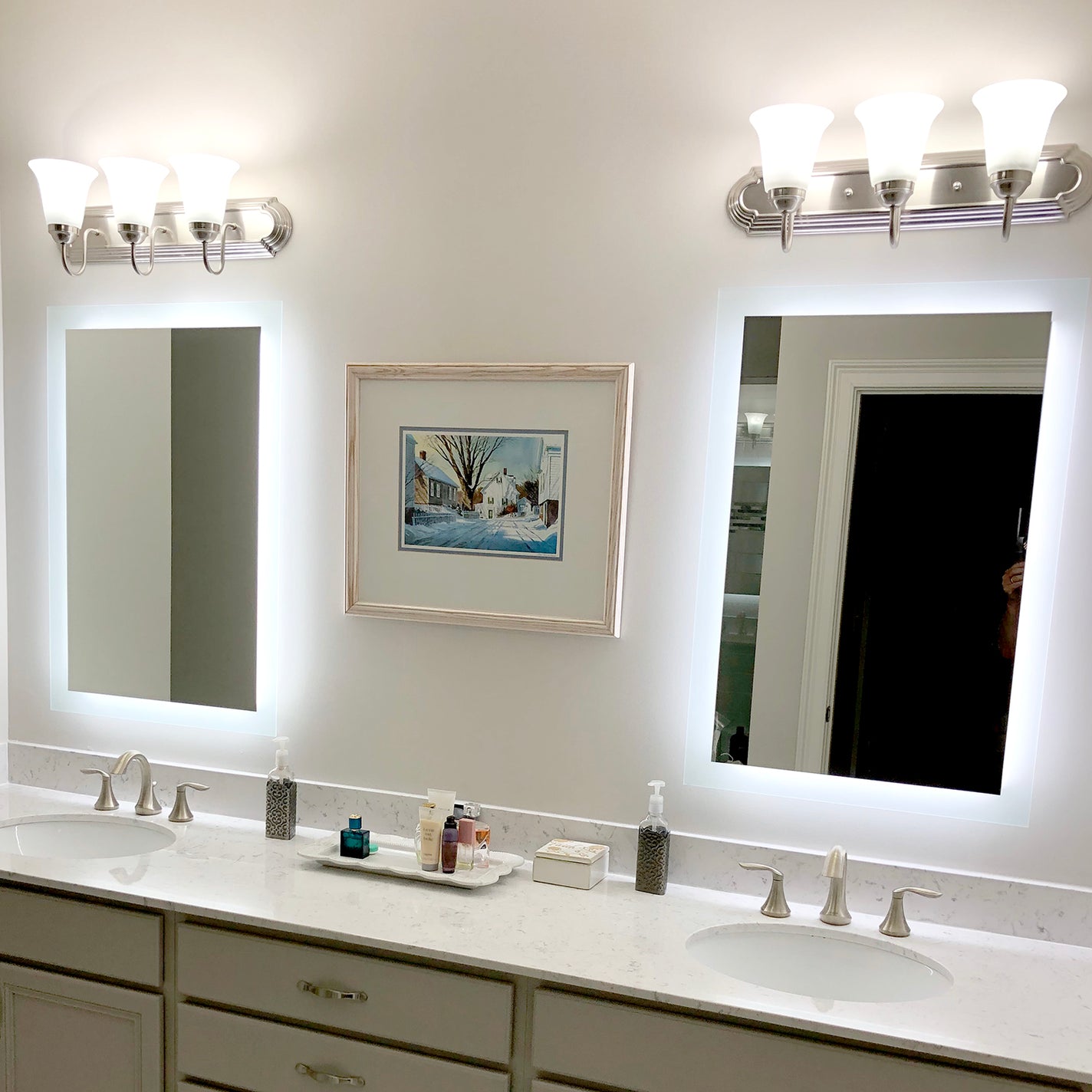 Side-Lighted LED Bathroom Vanity Mirror: 28\u0026quot; x 36\u0026quot; - Rectangular ...