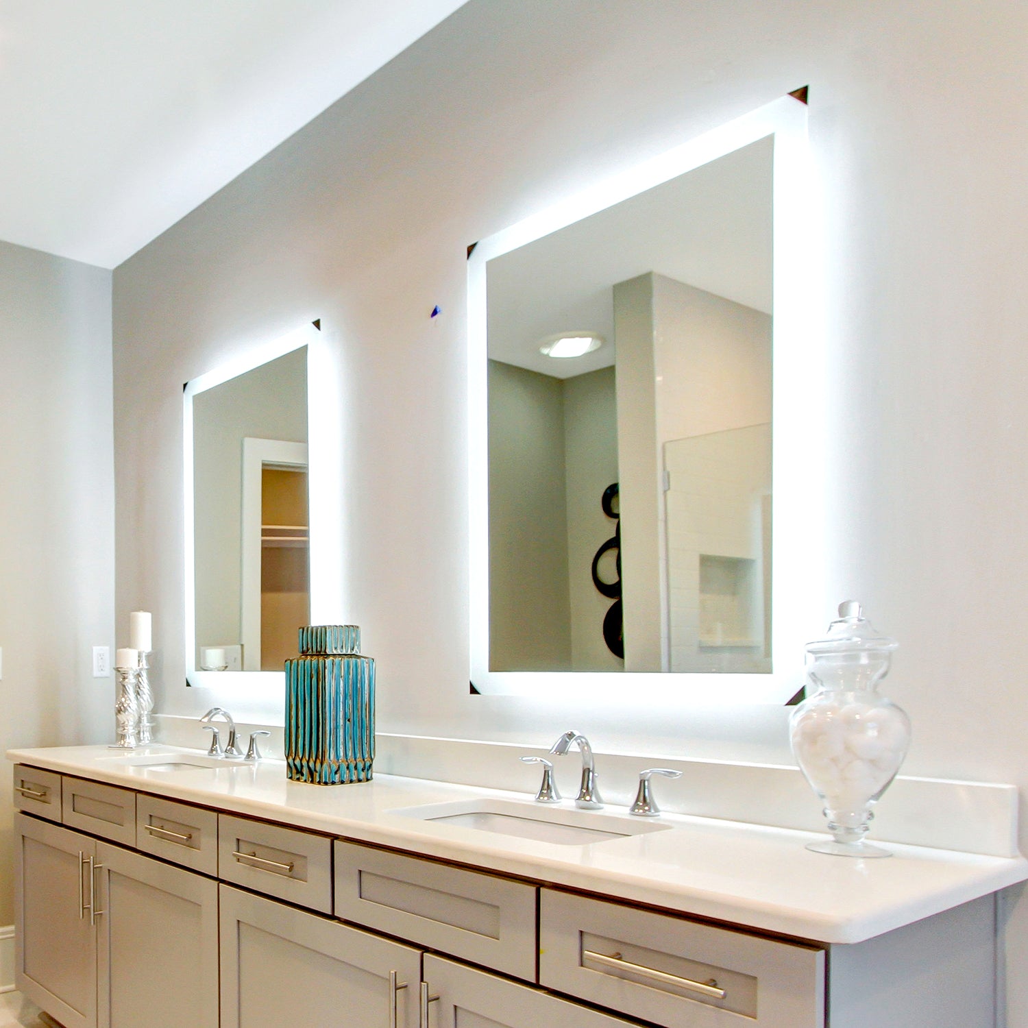 Side-Lighted LED Bathroom Vanity Mirror: 36" x 36 ...