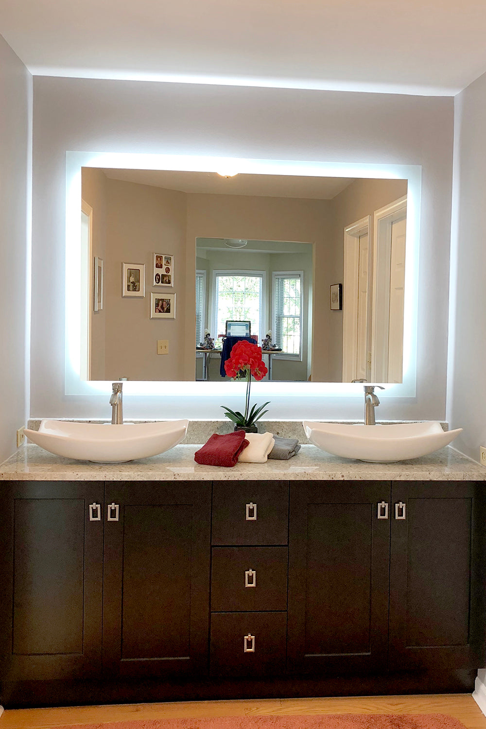 Side-Lighted LED Bathroom Vanity Mirror: 60" x 40 ...