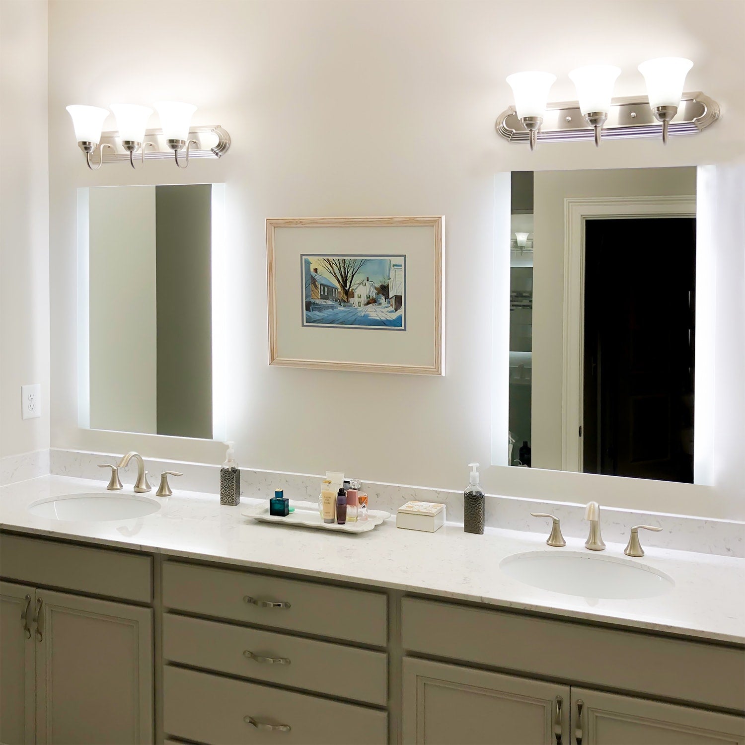 Side-Lighted LED Bathroom Vanity Mirror: 24" Wide x 36 ...