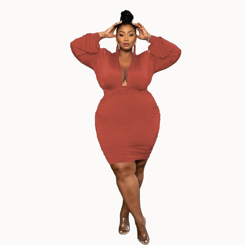 Dropship Plus Size V Neck Solid Sleeveless Midi Bodycon Dress; Women's Plus  Party Evening Night Out Elegant Bodycon Dress to Sell Online at a Lower  Price