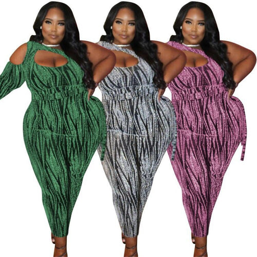 Qolati Women's Sexy One-Piece Workout Jumpsuit Fashion Stripe Print V Neck T-shirts Short Rompers Party Club Catsuit Gym Outfits, Size: XL