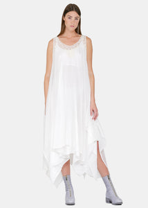 double layered white dress