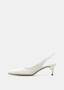 White Pointed Toe Heels | LEISURE CENTER