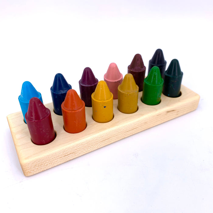 Wooden Beeswax Crayon Holder 