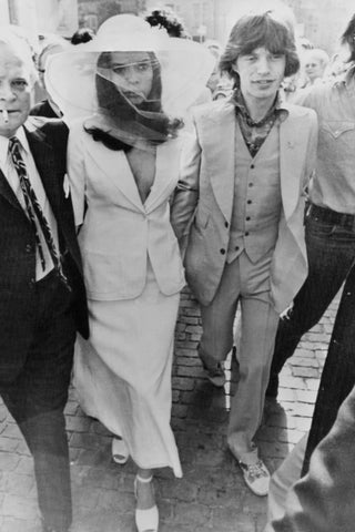 Bianca Jagger at her wedding in 1971