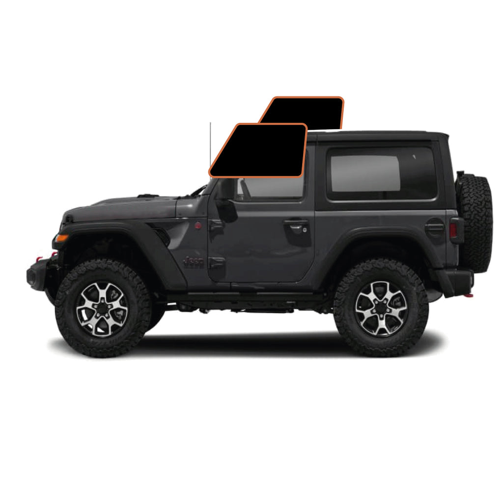 MotoShield Pro Premium Professional 2mil Precut Ceramic Window Tint Film  for 2011-2017 Jeep Wrangler 2 Door Hard Top — (Front Driver/Passenger 25%)  + Lifetime Warranty – MotoShield Pro