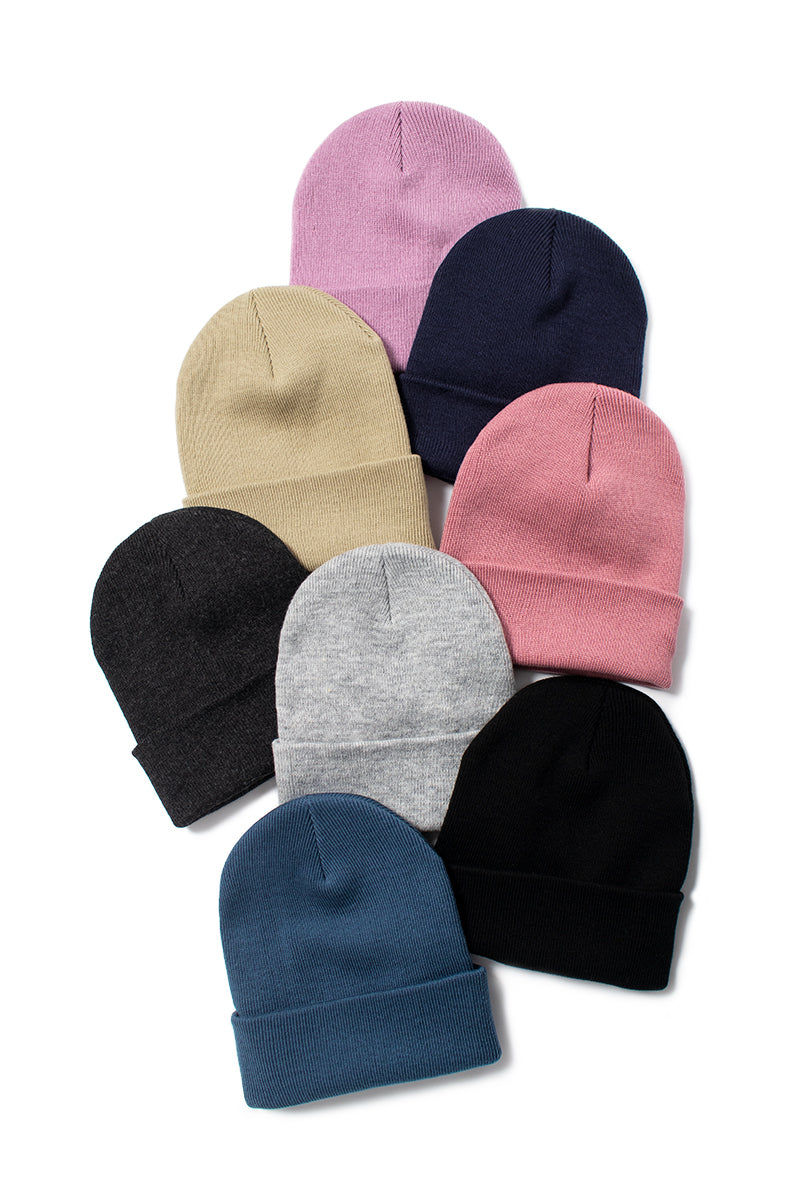 ABB250 - Solid knit cuffed beanie – David and Young Wholesale