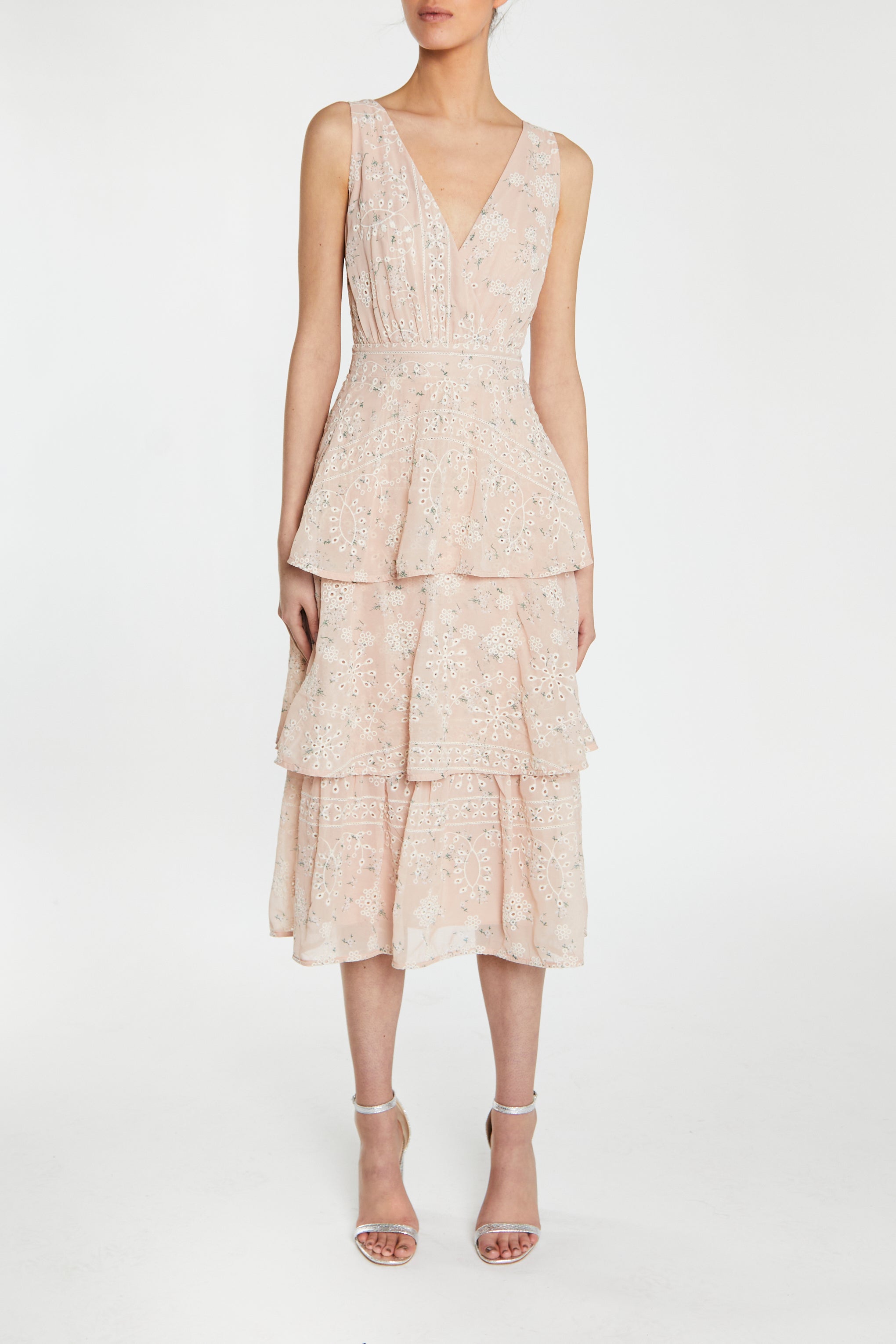 MISTREASS Eyelet Race Halterneck Dress-