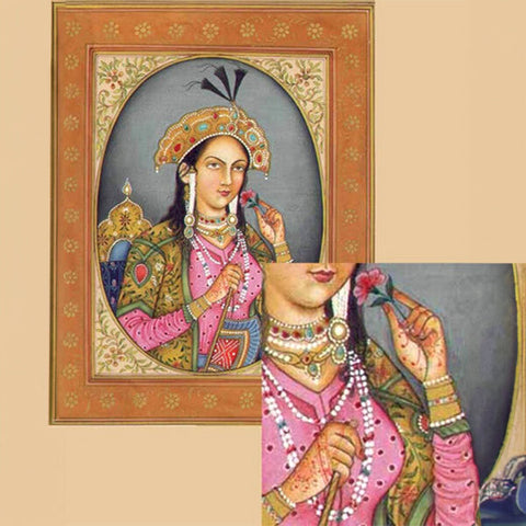 Mumtaz Mahal, 17th century Empress consort of the Mughal Empire, wearing henna on her hands