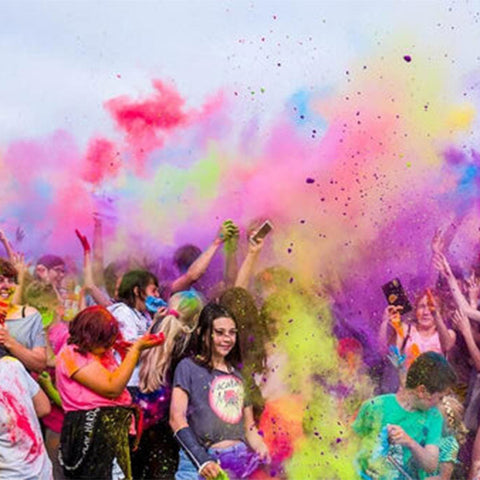 Group celebrates Holi by throwing colors