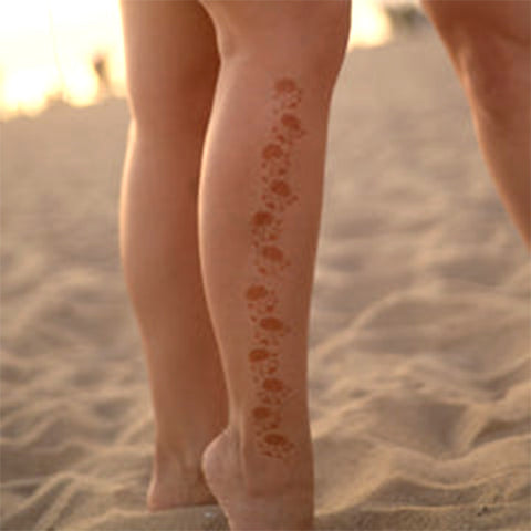 Jasmine henna tattoo on leg