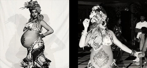 Beyonce dancing with henna on her baby bump