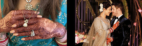 Priyanka Chopra's bridal henna design on hands with husband Nick Jonas