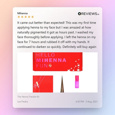 Lea Piedra review of Mihenna henna freckle kit