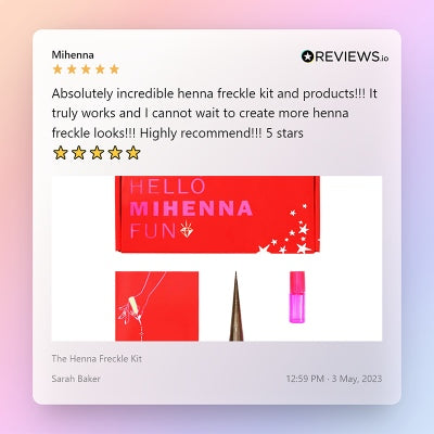 Sarah Baker review of Mihenna henna freckle kit