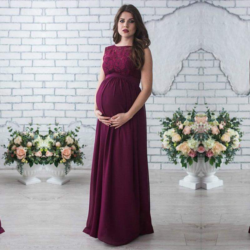 deep red maternity dress