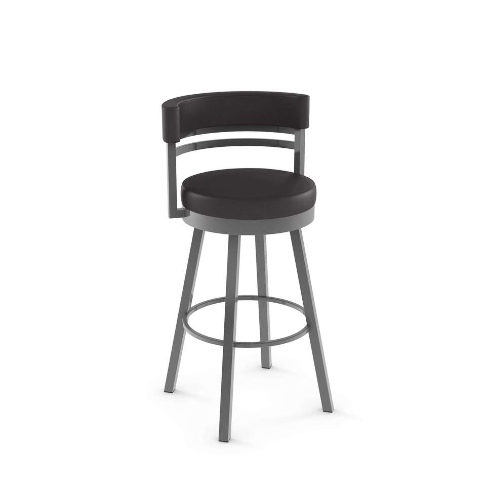 Amisco Ronny Swivel Bar Stool With Upholstered Seat And Backrest