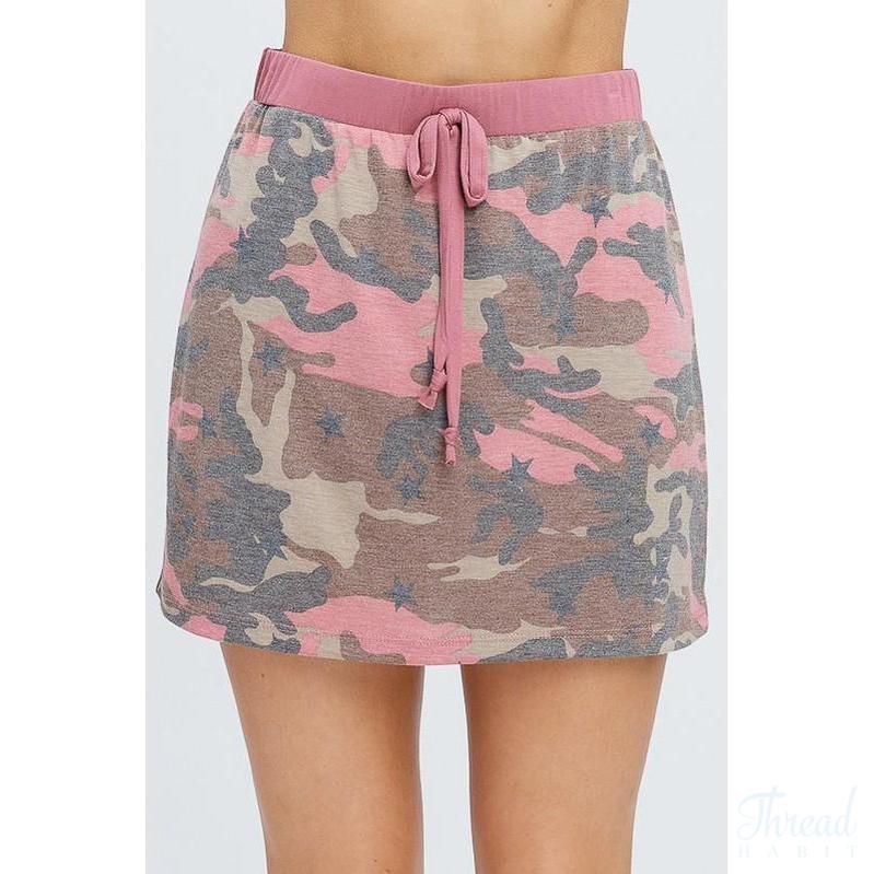 camo drawstring skirt