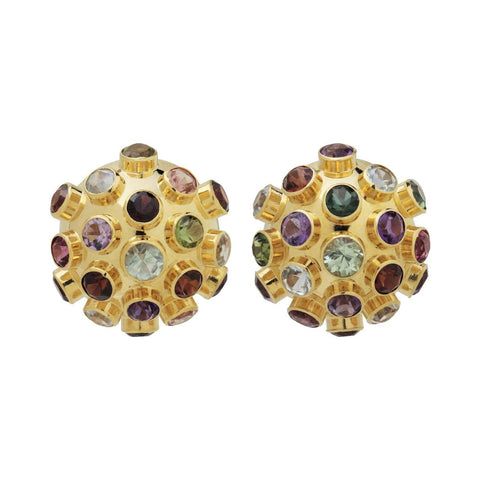 Estate Jewelry H.Stern Yellow Gold Multi Color Stone Earrings