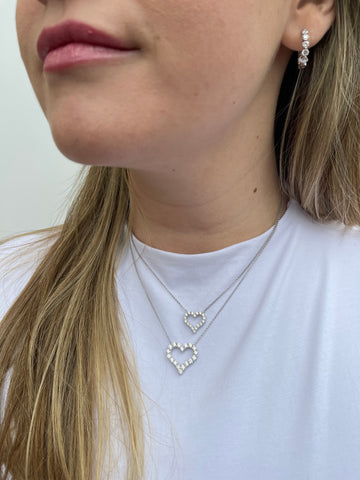 Open Heart Diamond Necklaces