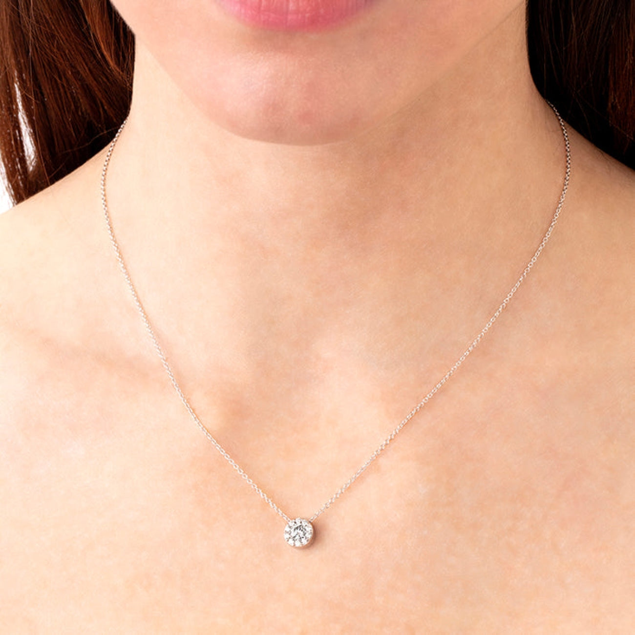 18K White Gold Fulfillment Pendant Necklace