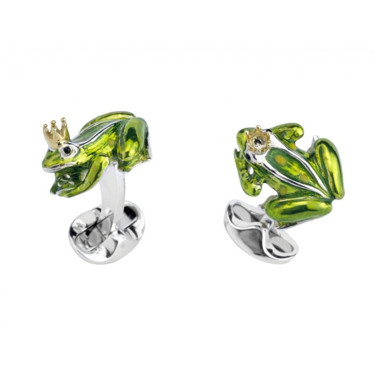 Deakin & Francis Sterling Silver Frog With Crown Cufflinks ...