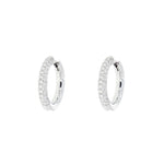 Estate Jewelry Estate Jewelry - 18K White Gold Diamond Pave Hoop Earrings | Manfredi Jewels