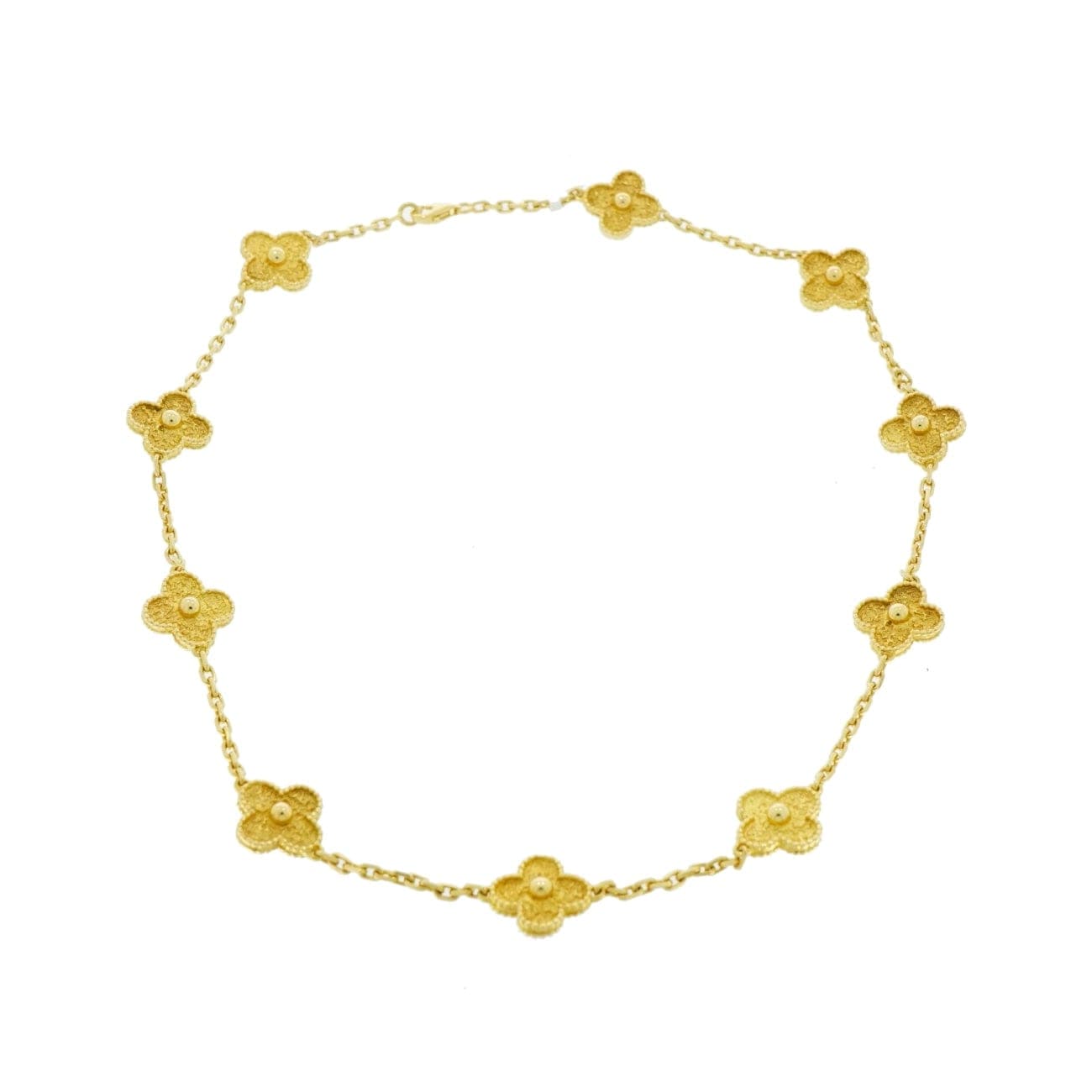 Vintage Alhambra necklace, 10 motifs 18K yellow gold, Diamond - Van Cleef &  Arpels