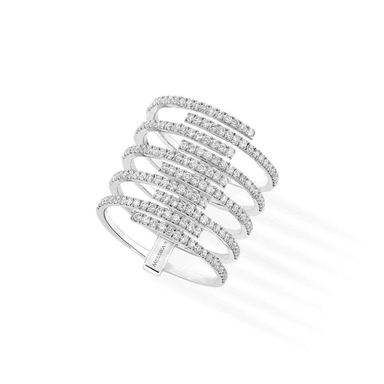 Messika Gatsby 10 Rows Ring - White Gold - Jewelry | Manfredi Jewels