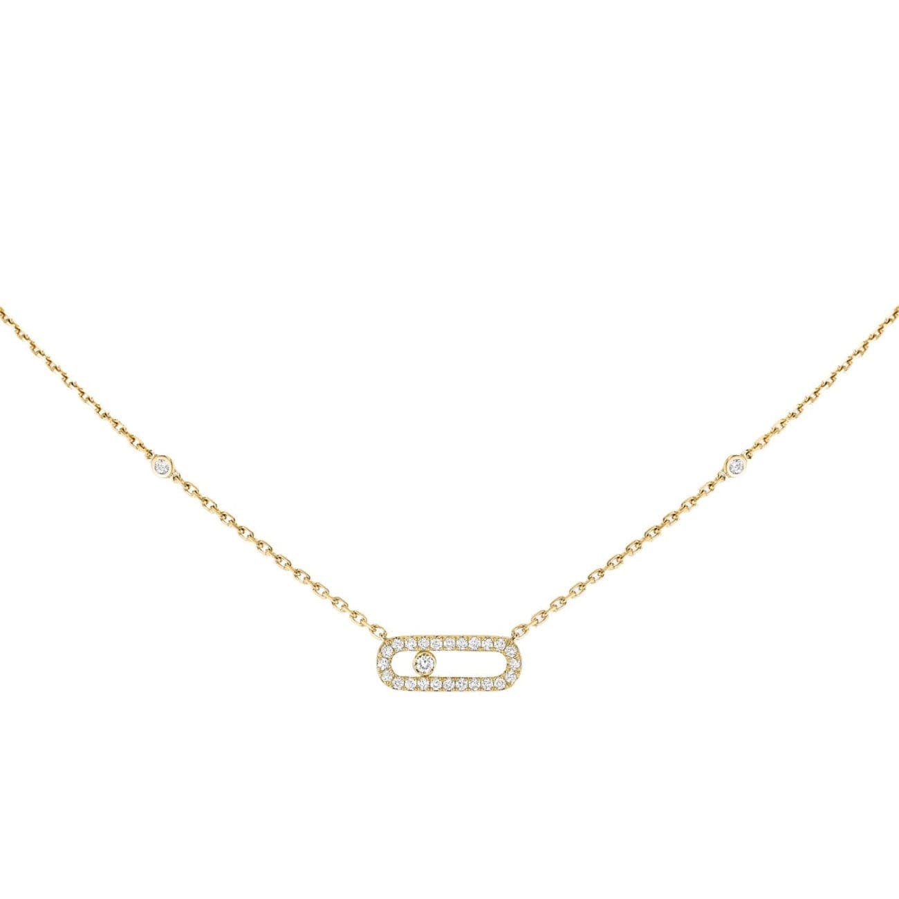 Messika Yellow Gold Diamond Necklace Move Uno Pavé - Jewelry | Manfredi ...