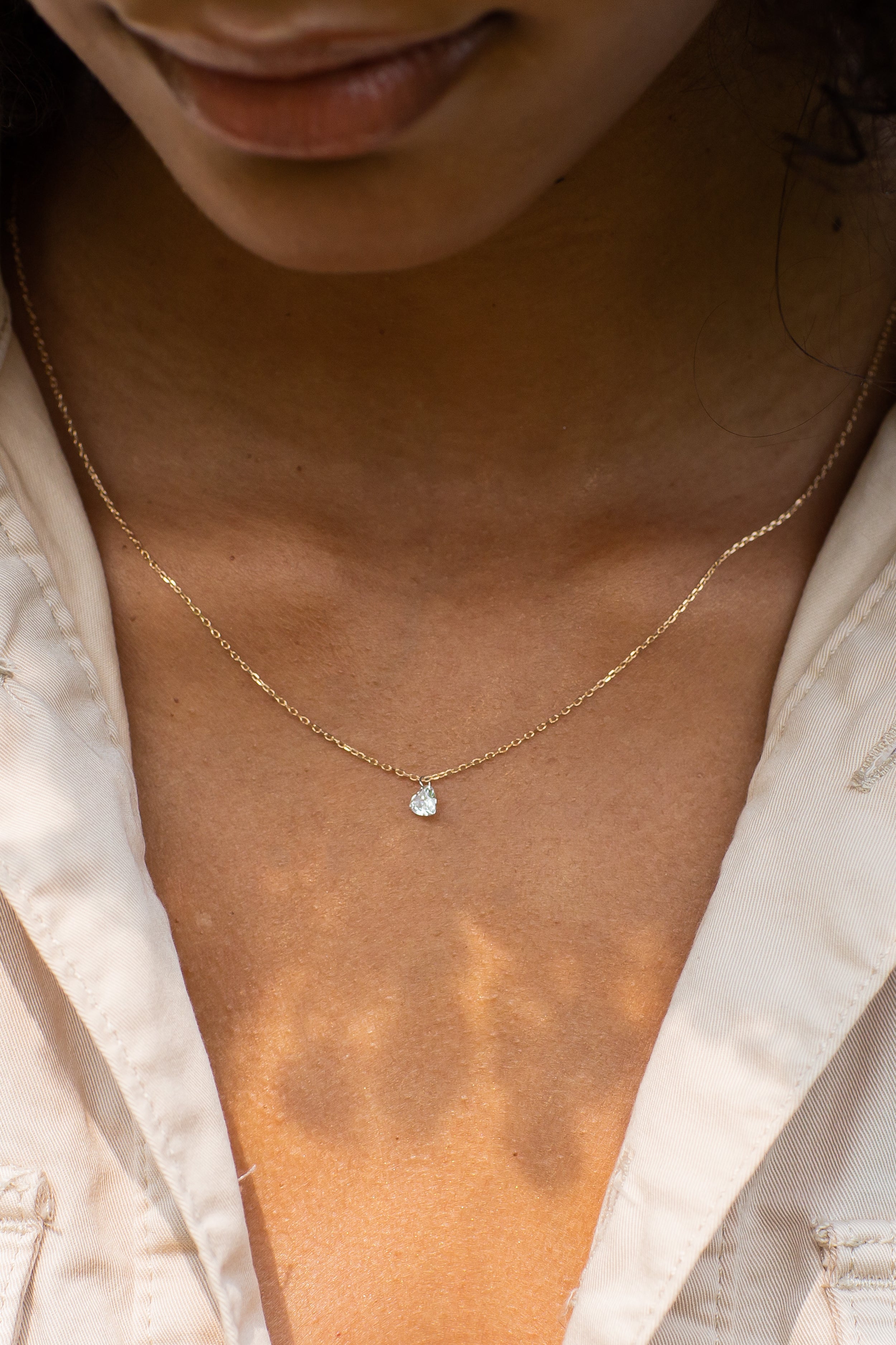 Pierced Diamond Ball Chain Necklace