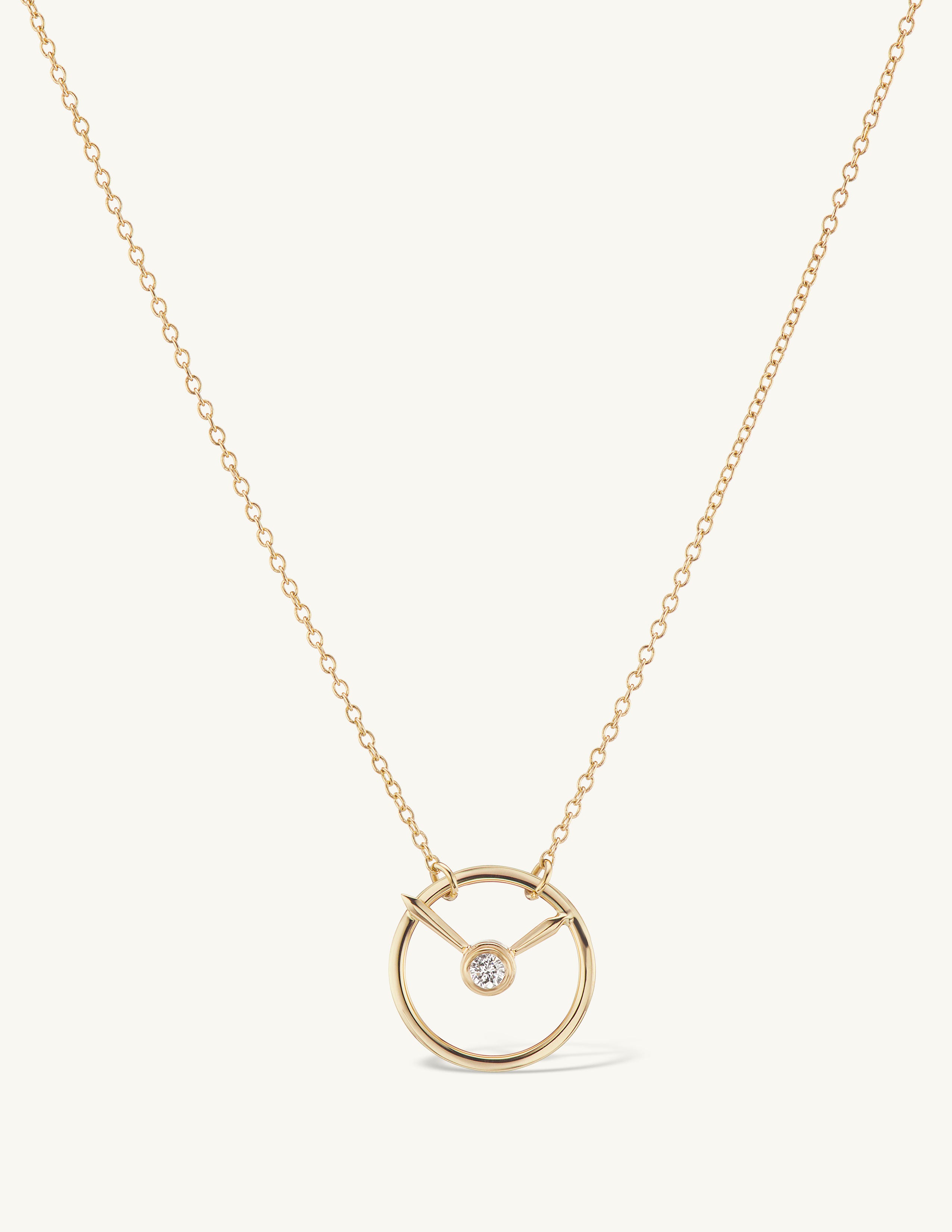 Sophie Ratner Diamond Encrusted Love Lock Necklace in White