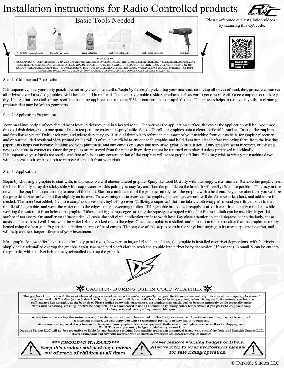 RC Graphic Kit Installation Instructions